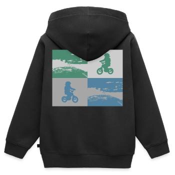 Junior Biker Pop Art metallic - Kids Premium Organic Zip-up Hoodie - black - Back - AI Model Kid Male (0cm)
