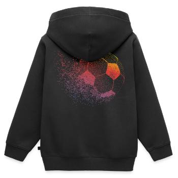 Fussball - Kinder Premium Organic Zip Hoodie - Schwarz - Hinten - AI Model Kid Male (0cm)