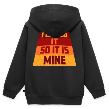 Je l’ai léché pour que ce soit le mien drôle de dire effronté - Sweat Premium à capuche zippé enfant bio - noir - Dos - AI Model Kid Male (0cm)