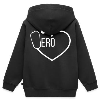 Hero Doctor Stethoscope - Kids Premium Organic Zip-up Hoodie - black - Back - AI Model Kid Male (0cm)