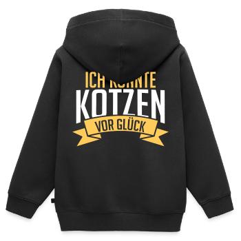 Je suis de si bonne humeur que je pourrais vomir - Sweat Premium à capuche zippé enfant bio - noir - Dos - AI Model Kid Male (0cm)