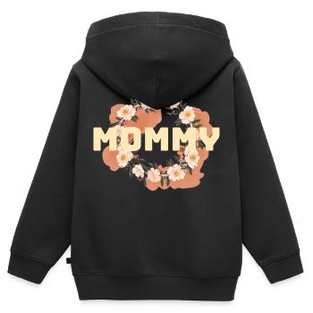 Mutterliebe im Blütenmeer - Kinder Premium Organic Zip Hoodie - Schwarz - Hinten - AI Model Kid Male (0cm)