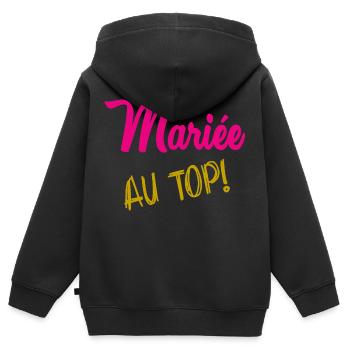 ICH KANN NICHT, ICH BIN VERHEIRATET - Kinder Premium Organic Zip Hoodie - Schwarz - Hinten - AI Model Kid Male (0cm)