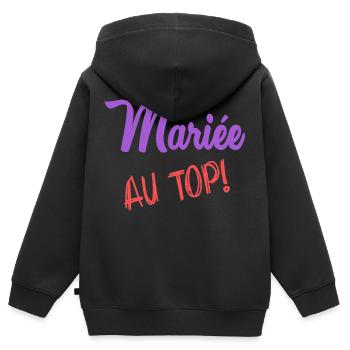 MARIEE - Sweat Premium à capuche zippé enfant bio - noir - Dos - AI Model Kid Male (0cm)