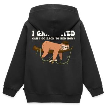J’ai obtenu mon diplôme Puis-je retourner au lit maintenant - Paresseux paresseux - Sweat Premium à capuche zippé enfant bio - noir - Dos - AI Model Kid Male (0cm)