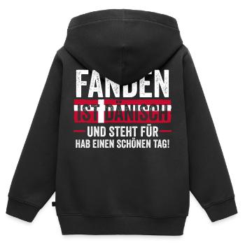 Dänen Dänisch Dänemark - Kinder Premium Organic Zip Hoodie - Schwarz - Hinten - AI Model Kid Male (0cm)