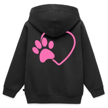 pfote herz - Kinder Premium Organic Zip Hoodie - Schwarz - Hinten - AI Model Kid Male (0cm)