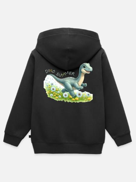 Dino Summer - Brachiosaurus - Kinder Premium Organic Zip Hoodie - Schwarz