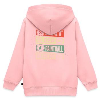 Manger Dormir Paintball Répéter Joueur Tactique Paintba - Sweat Premium à capuche zippé enfant bio - rose - Dos - AI Model Kid Female (0cm)
