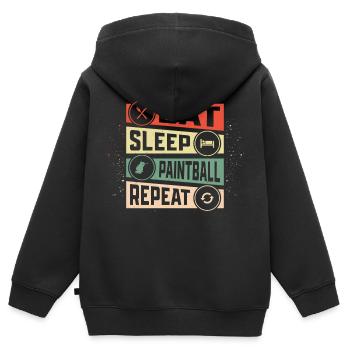Eat Sleep Paintball Repeat Tactical Player Paintba - Kinder Premium Organic Zip Hoodie - Schwarz - Hinten - AI Model Kid Male (0cm)