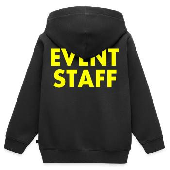 Event staff - Kinder Premium Organic Zip Hoodie - Schwarz - Hinten - AI Model Kid Male (0cm)