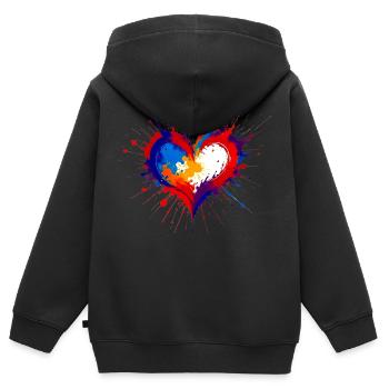 Colour Heart - Kinder Premium Organic Zip Hoodie - Schwarz - Hinten - AI Model Kid Male (0cm)