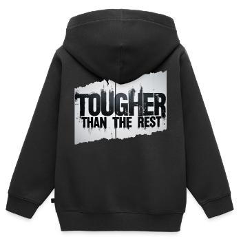 stärker als die anderen - Kinder Premium Organic Zip Hoodie - Schwarz - Hinten - AI Model Kid Male (0cm)