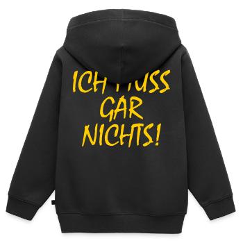 I don't have to do anything - Kids Premium Organic Zip-up Hoodie - black - Back - AI Model Kid Male (0cm)