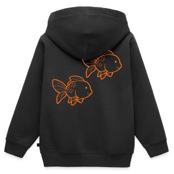 Goldfische - Kinder Premium Organic Zip Hoodie - Schwarz - Hinten - AI Model Kid Male (0cm)