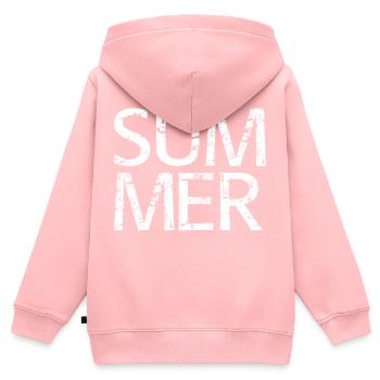 Summer - Kinder Premium Organic Zip Hoodie - Rosa - Hinten - AI Model Kid Female (0cm)