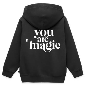 Du bist Magie - Kinder Premium Organic Zip Hoodie - Schwarz - Hinten - AI Model Kid Male (0cm)