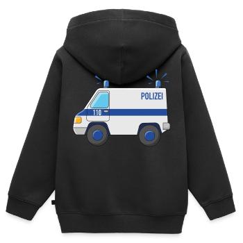 Polizeiauto 110 - Kinder Premium Organic Zip Hoodie - Schwarz - Hinten - AI Model Kid Male (0cm)