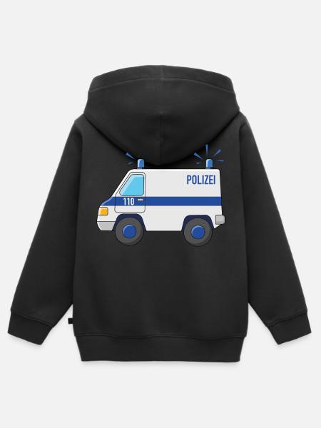 Polizeiauto 110 - Kinder Premium Organic Zip Hoodie - Schwarz