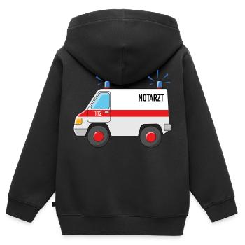 Emergency doctor car with blue lights - Kids Premium Organic Zip-up Hoodie - black - Back - AI Model Kid Male (0cm)