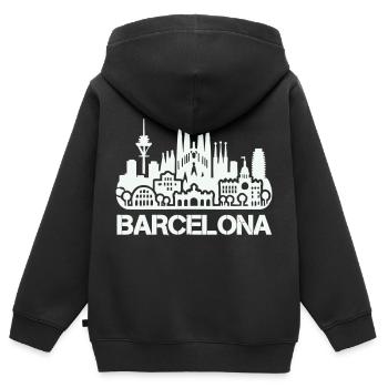 Horizon de Barcelone - Sweat Premium à capuche zippé enfant bio - noir - Dos - AI Model Kid Male (0cm)
