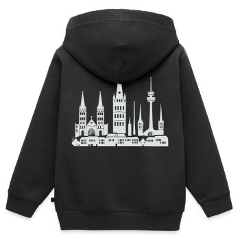 Horizon de Bonn - Sweat Premium à capuche zippé enfant bio - noir - Dos - AI Model Kid Male (0cm)