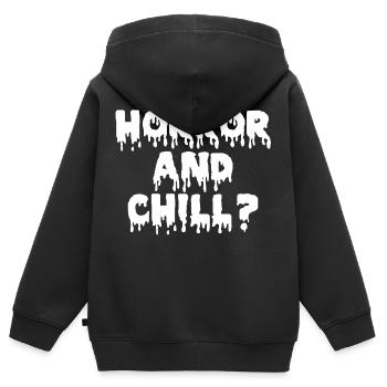 Horror and Chill - Kids Premium Organic Zip-up Hoodie - black - Back - AI Model Kid Male (0cm)