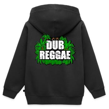 Reggae Dub - Kinder Premium Organic Zip Hoodie - Schwarz - Hinten - AI Model Kid Male (0cm)