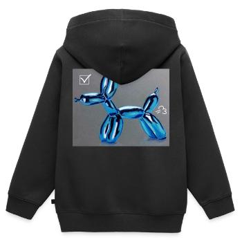 Hunde-Ballon - Kinder Premium Organic Zip Hoodie - Schwarz - Hinten - AI Model Kid Male (0cm)
