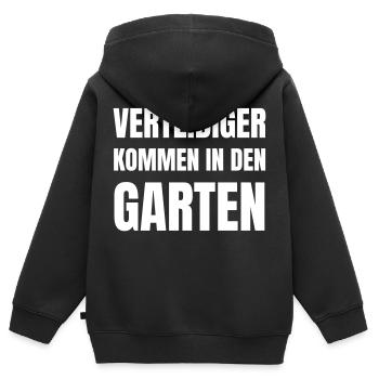 Verteidiger kommen in den Garten - Kinder Premium Organic Zip Hoodie - Schwarz - Hinten - AI Model Kid Male (0cm)