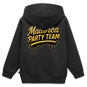 L’équipe de Mallorca Party - Sweat Premium à capuche zippé enfant bio - noir - Dos - AI Model Kid Male (0cm)