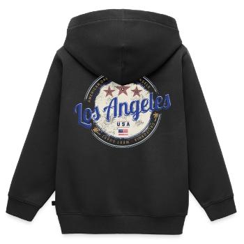Los Angeles Kalifornien USA West Coast Souvenir - Kinder Premium Organic Zip Hoodie - Schwarz - Hinten - AI Model Kid Male (0cm)
