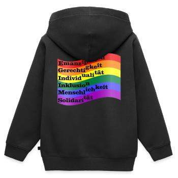 Gay Flag - Kinder Premium Organic Zip Hoodie - Schwarz - Hinten - AI Model Kid Male (0cm)