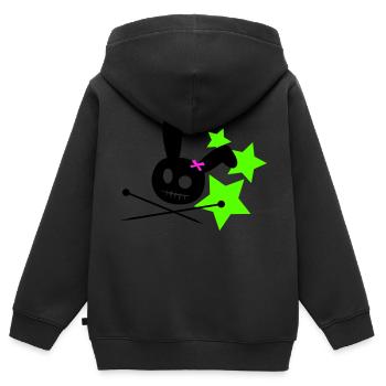 Voodoo Bunny Stars - Kinder Premium Organic Zip Hoodie - Schwarz - Hinten - AI Model Kid Male (0cm)