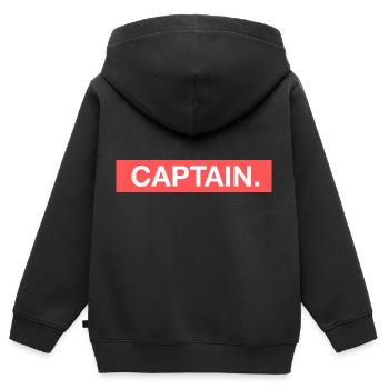 Kapitän - Kinder Premium Organic Zip Hoodie - Schwarz - Hinten - AI Model Kid Male (0cm)