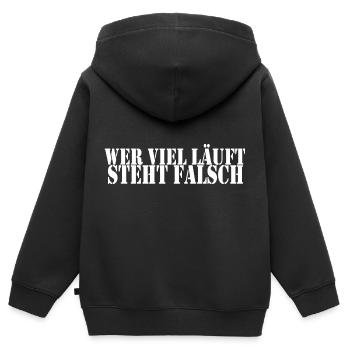Fußball Kreisliga Libero Verteidiger Geschenkidee - Kinder Premium Organic Zip Hoodie - Schwarz - Hinten - AI Model Kid Male (0cm)