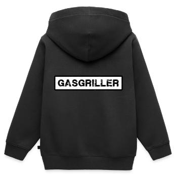 gasgriller,griller,grillen,gas,schwarz - Kinder Premium Organic Zip Hoodie - Schwarz - Hinten - AI Model Kid Male (0cm)
