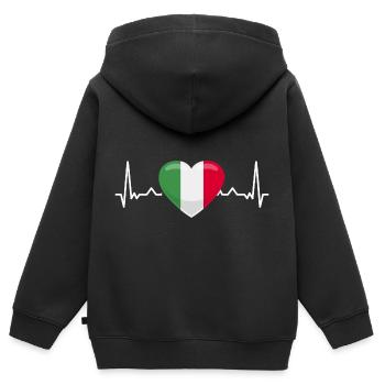 Damen Herren Italian Flag Football Team T-Shirt - Kinder Premium Organic Zip Hoodie - Schwarz - Hinten - AI Model Kid Male (0cm)
