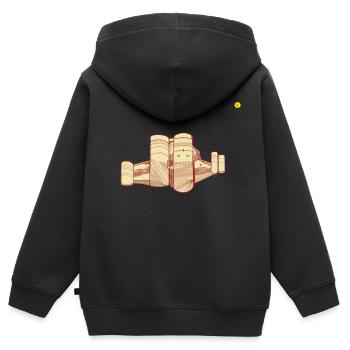 CHATEAU D'ANGERS - Sweat Premium à capuche zippé enfant bio - noir - Dos - AI Model Kid Male (0cm)