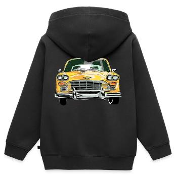 Taxi - Kinder Premium Organic Zip Hoodie - Schwarz - Hinten - AI Model Kid Male (0cm)