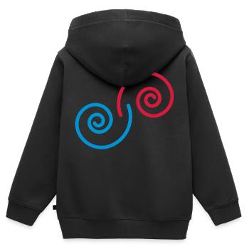 spiralen_2c - Kinder Premium Organic Zip Hoodie - Schwarz - Hinten - AI Model Kid Male (0cm)