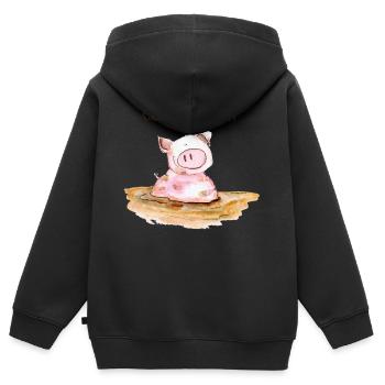 Sauber kann jeder! - Kinder Premium Organic Zip Hoodie - Schwarz - Hinten - AI Model Kid Male (0cm)