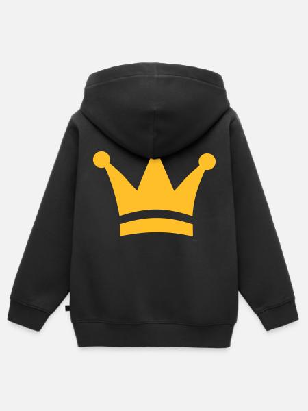 Krone - Kinder Premium Organic Zip Hoodie - Schwarz