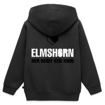 Elmshorn Kraehe schwarz-weiß - Kinder Premium Organic Zip Hoodie - Schwarz - Hinten - AI Model Kid Male (0cm)