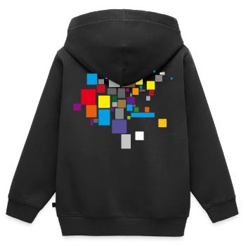 couleurs - Sweat Premium à capuche zippé enfant bio - noir - Dos - AI Model Kid Male (0cm)