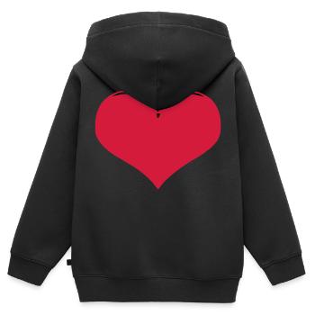 Herz rot - Kinder Premium Organic Zip Hoodie - Schwarz - Hinten - AI Model Kid Male (0cm)