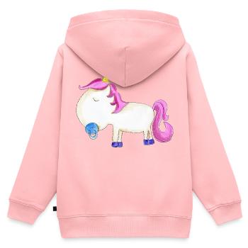 Baby unicorn - Kids Premium Organic Zip-up Hoodie - rose - Back - AI Model Kid Female (0cm)