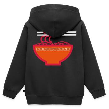 Nudel - Kinder Premium Organic Zip Hoodie - Schwarz - Hinten - AI Model Kid Male (0cm)