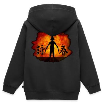 explosion - Kinder Premium Organic Zip Hoodie - Schwarz - Hinten - AI Model Kid Male (0cm)