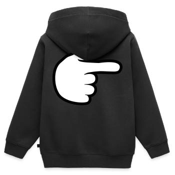 hand comic cartoon zeigen zeigefinger weg rechts l - Kinder Premium Organic Zip Hoodie - Schwarz - Hinten - AI Model Kid Male (0cm)
